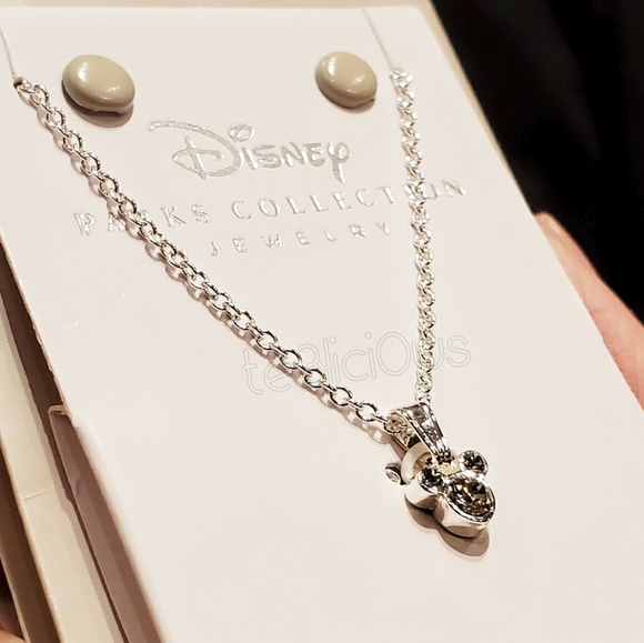 DISNEY SILVER MICKEY ICON SWAROVSKI NECKLACE - Picture 2 of 4